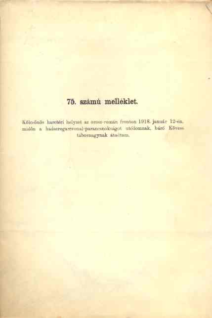 Orosz-román fronton 1918. jan.12-én. József főherceg