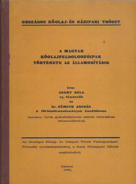 Kőolajfeldolgozóipar története