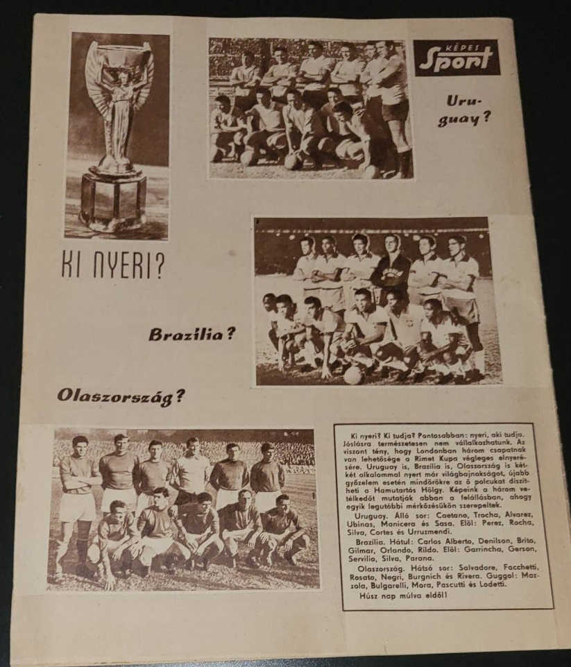 Képes Sport VB kiadás 1966