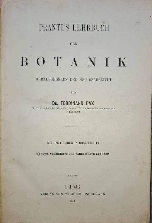 Prantl's Lehrbuch Der Botanik