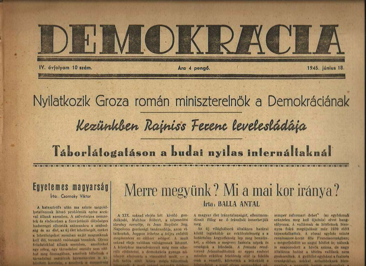 Demokrácia 1945. jún. 18.