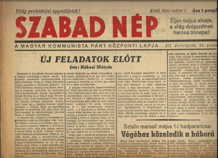 Szabad Nép 1945. máj. 1