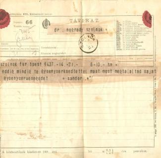 Régi távirat 1899