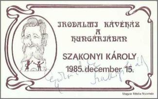 Meghívó- Szakonyi Károly